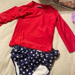 Emma Blake Size 3t July 4th rashguard and bottoms